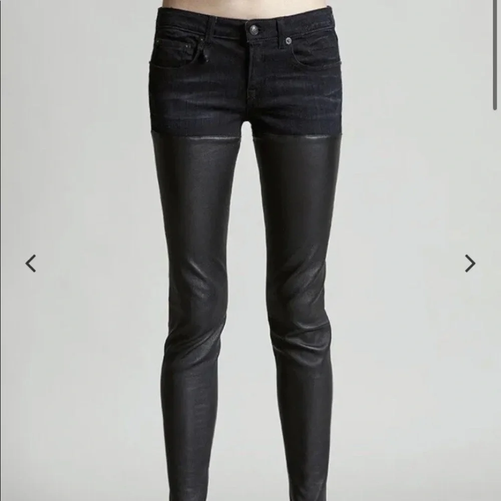 R13 Black Leather Chaps JEANS SIZE 24 $845. - Picture 2 of 12